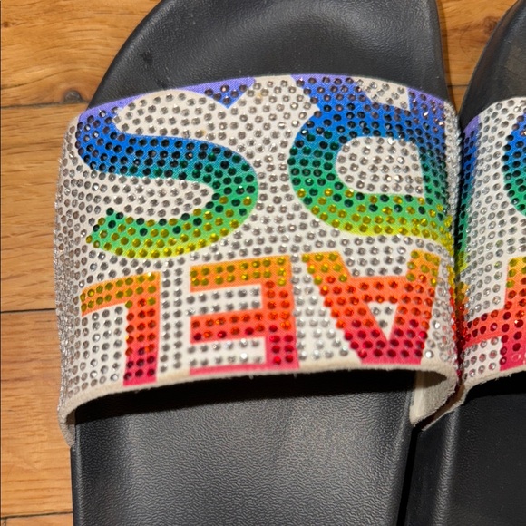 Michael Kors Black Slides with Colorful Rhinestones. Rare find - Picture 5 of 7